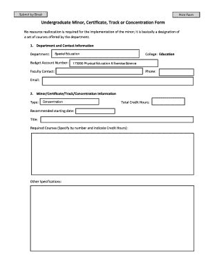 Fillable Online Coedu Usf Undergraduate Minor Certificate Track Or