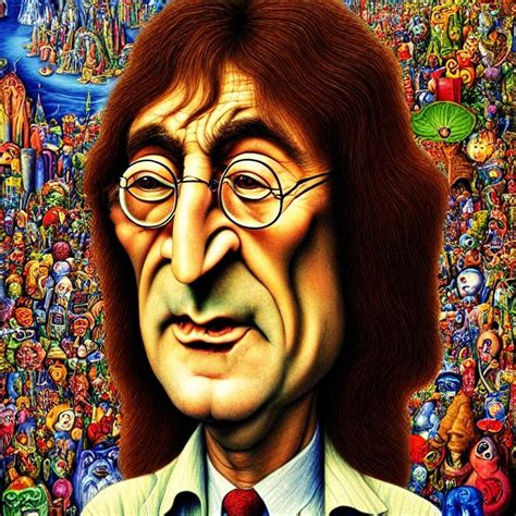 John Lennon Caricature Digital Art By Bob Smerecki Fine Art America