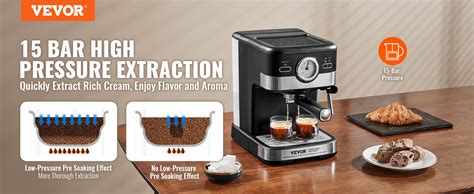 Vevor Espresso Machine Bar Semi Automatic Espresso Maker With Milk