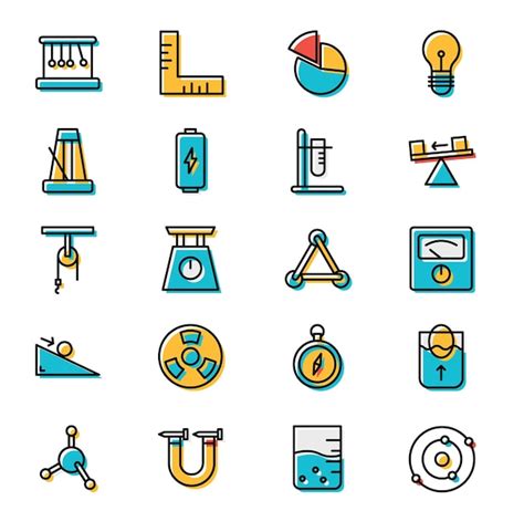 Premium Vector Physics And Science Icon Set