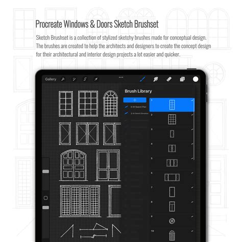 Procreate Windows & Doors Sketch Brushset | Toffu Co