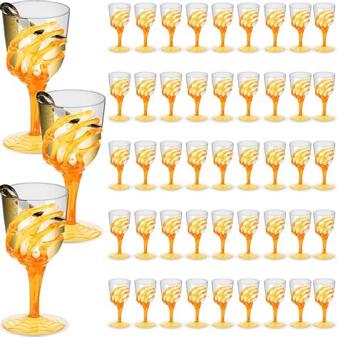 Bokon 48 Pcs Halloween Skeleton Hand Plastic Goblets