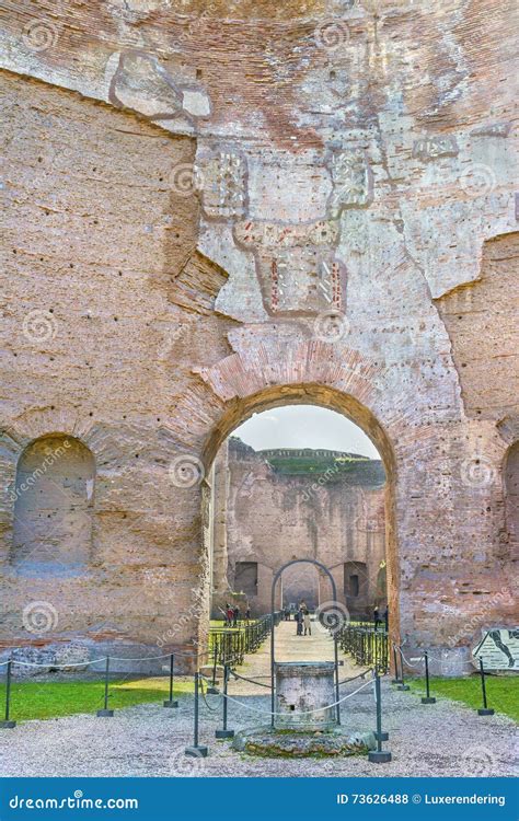 Picturesque View on Passage To Frigidarium in the Ruins the Ancient ...