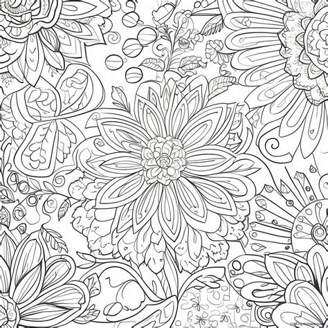 Detailed Floral Patterns Coloring Page