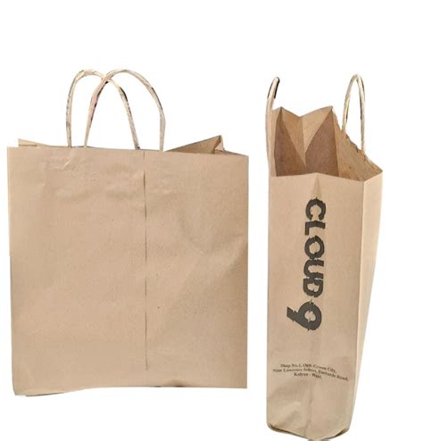 Loop Handle Brown Printed Kraft Paper Shopping Bag Capacity Kg