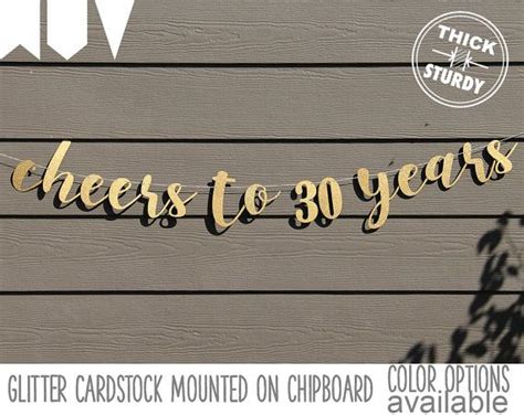 Cheers To 30 Years 30th Birthday Banner Happy Birthday Banner