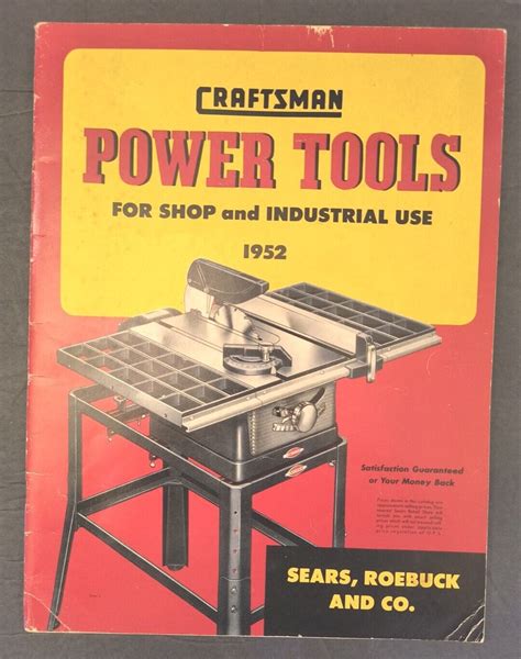 Vintage 1952 Sears And Roebuck Craftsman Tools Catalog Power Tools