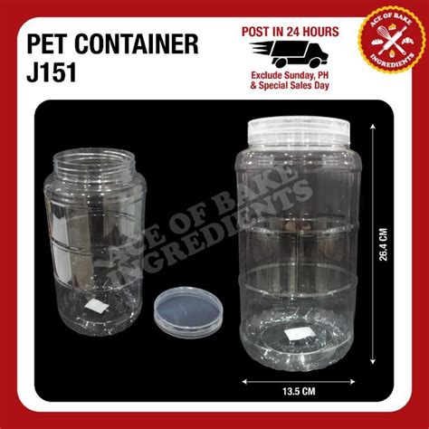 Balang Kuih Raya 3600ml PET ContainerJ151 Bekas Kuih Cookie Jar