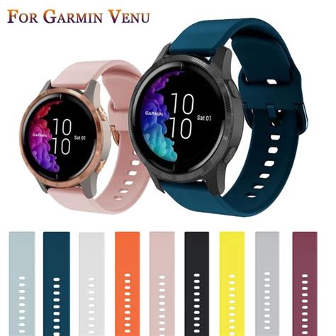 Silicone Watchband Strap For Garmin Venu SQ Venu 2 GarminMove 3 Luxe