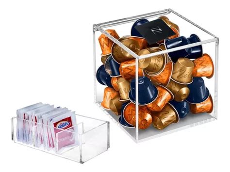 Cubo Nespresso Porta Cápsulas Organizador Sachês Acrílico MercadoLivre