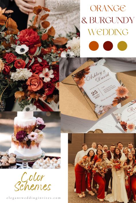 Stunning Color Schemes For Your Burnt Orange And Burgundy Wedding