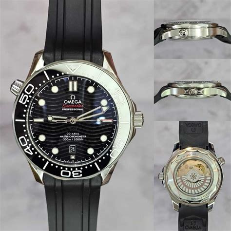 Jual Keraton Jam Tangan Pria Omega Seamaster Silver Black Rubber