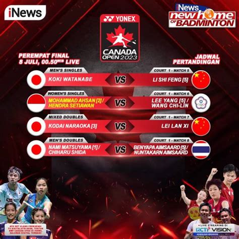 Ahsan Hendra Bertemu Juara Olimpiade Di Perempat Final Canada Open 2023