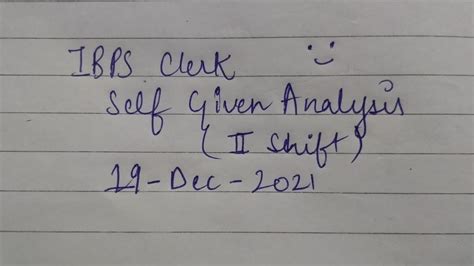 Ibps Clerk Exam Self Given Analysis 2 Shift YouTube