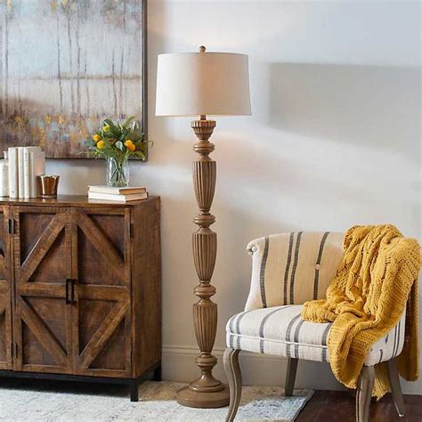 Fluted Traditional Woodtone Floor Lamp From Kirklands In 2020 Floor