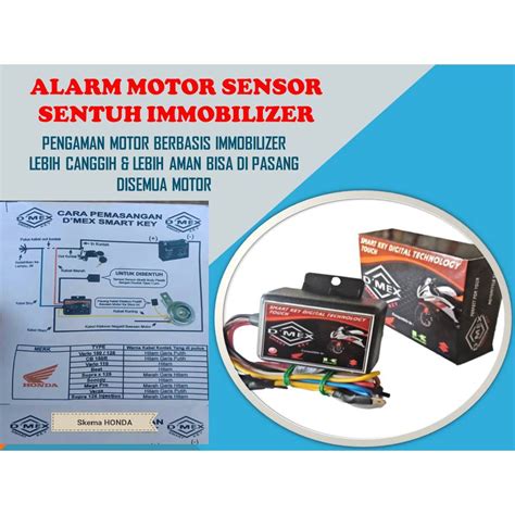 Jual Alarm Motor Sensor Sentuh Immobilizer Shopee Indonesia