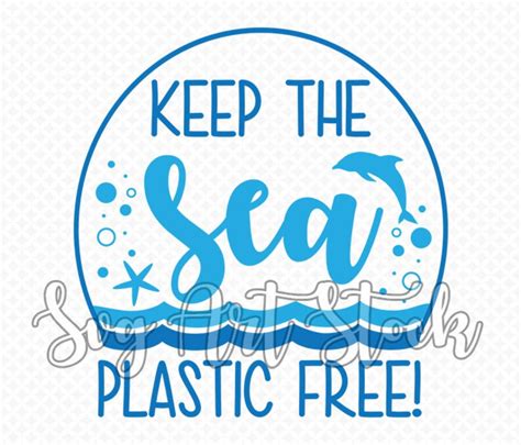 Keep The Sea Plastic Free Save The Sea Vector Eco Etsy