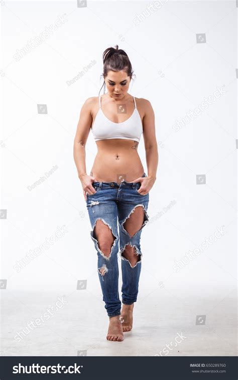 Beautiful Blonde Girl Sexy Fitness Posing Stock Photo 650289760 Shutterstock