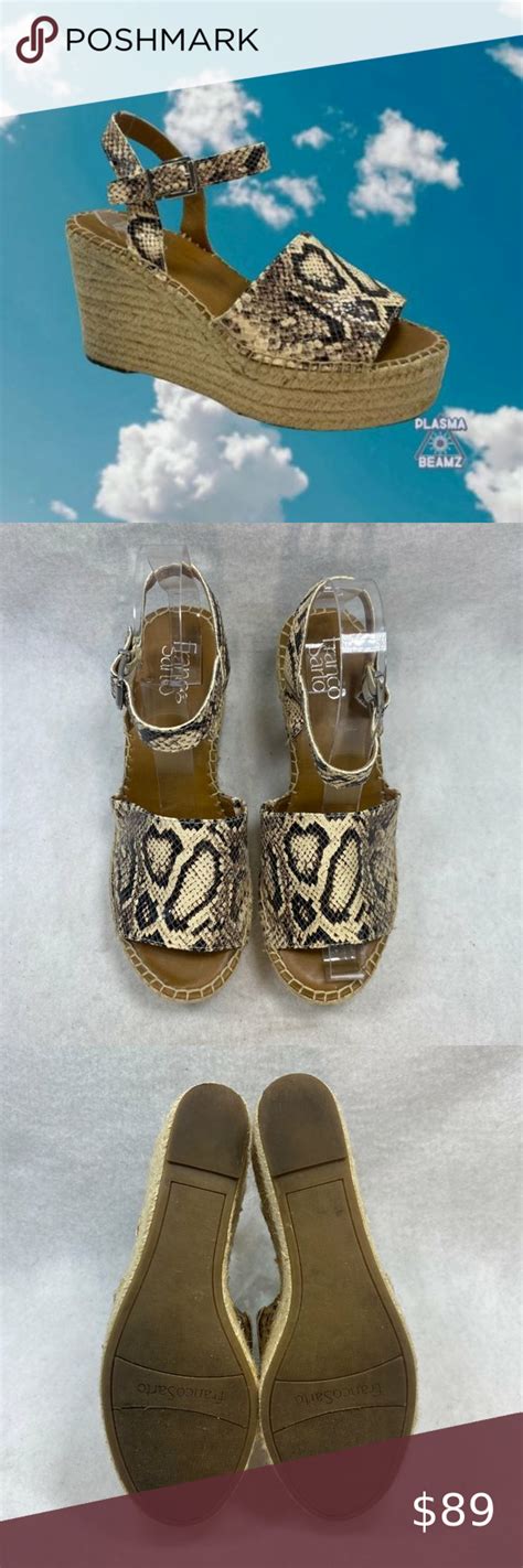 Franco Sarto TAKARA Nude Snake Platform Espadrille Wedge Sandals 7 5 Espadrilles Wedges