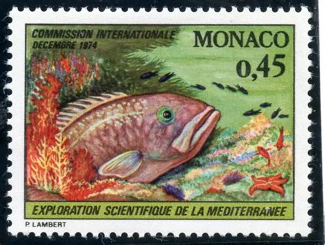 Stamp Timbre De Monaco N Faune Poisson Merou Eur