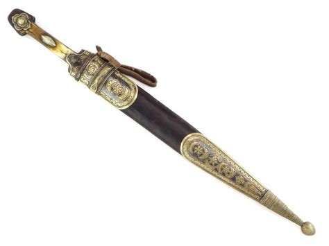 interesting   russian caucasian warriors kinjal dagger  gilt