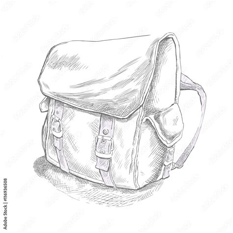 backpack bag pencil sketch illustration Stock Vector | Adobe Stock