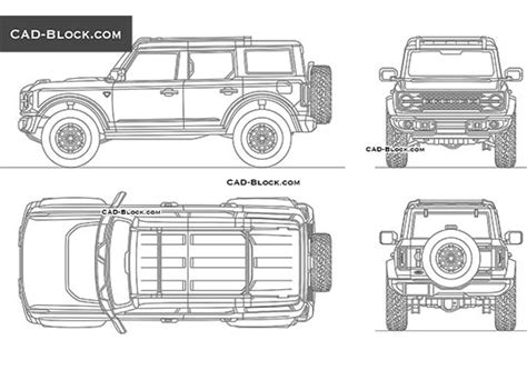 Ford F100 1956 Retro Pickup CAD Blocks AutoCAD Format