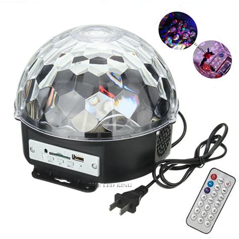 18w Bluetooth Mp3 Crystal Magic Rotating Ball Remote Control 6 Colors