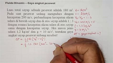 Tutorial Fluida Dinamis 2 Menghitung Gaya Angkat Pesawat Fisika SMA