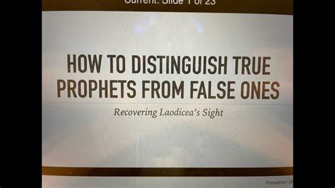 How To Distinguish True Prophets From False Ones Youtube