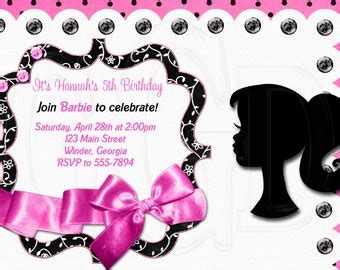 Items similar to Vintage Barbie - Silhouette - Invitation on Etsy