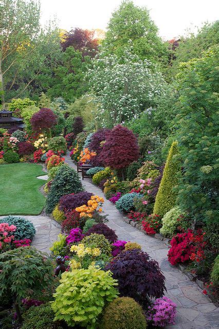 Paysage et aménagement des terrasses Chemin à travers les fleurs de