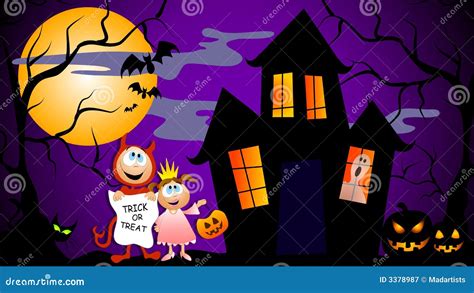 Halloween Scene Cartoon Vector | CartoonDealer.com #5677189