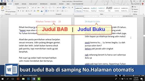 Cara Menampilkan Judul Bab Di Samping No Halaman Secara Otomatis Di