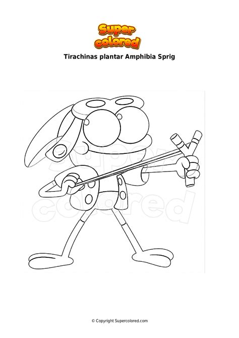 Dibujo Para Colorear Tirachinas Plantar Amphibia Sprig