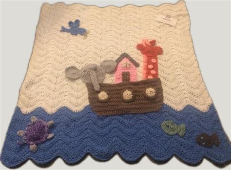 Hand Crocheted Noahs Ark Blanket Can Be Personalised Etsy