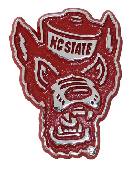 North Carolina State Wolfpack Red Metal Auto Emblem Amg Emblems