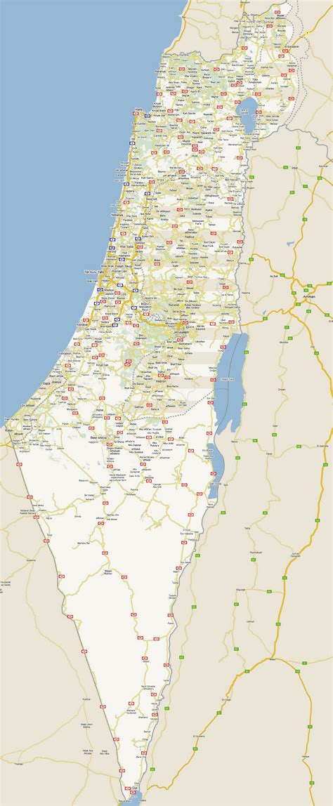 Large detailed road map of Israel with all cities | Israel | Asia ...