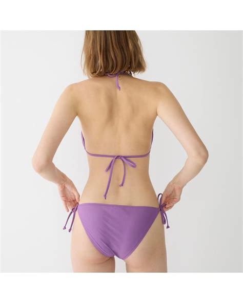 J Crew String Bikini Top In Stripe In Purple Lyst