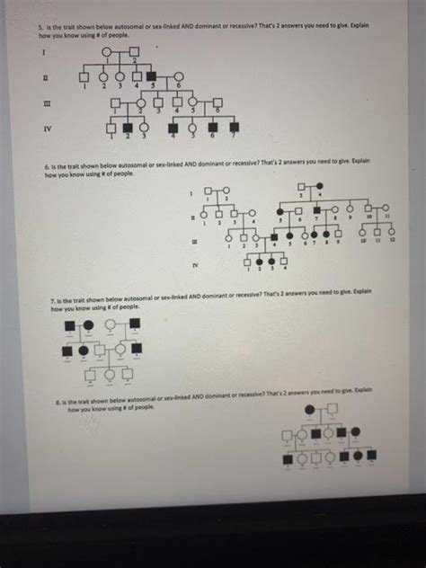 Solved 5 Is The Trait Shown Below Autosomal Or Sex Linked