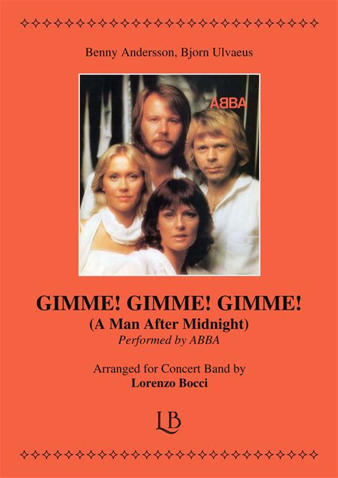 Gimme Gimme Gimme A Man After Midnight Arr Lorenzo Bocci Sheet