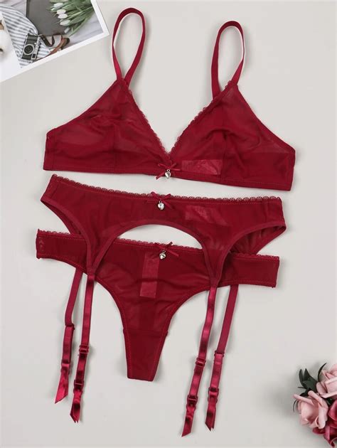 Mulheres Renda Sexy Conjunto De Lingerie Puro Meio Copo Sutiã