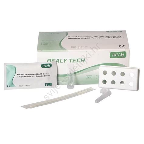 RealyTech Antigenski COVID 19 Rapid Brzi Test Swab Bris Za Nos