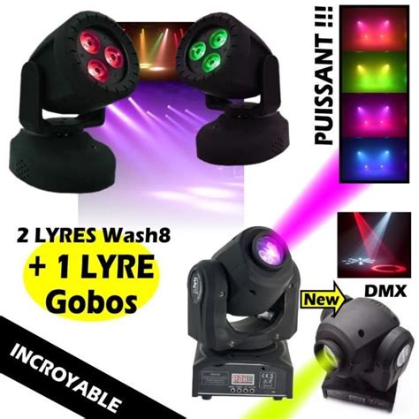 JEUX DE LUMIÈRE LYRE LMH WASH GOBO et fonction stroboscope puissant