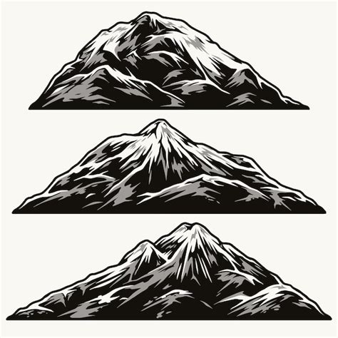 premium vector mountains   shapes vintage set