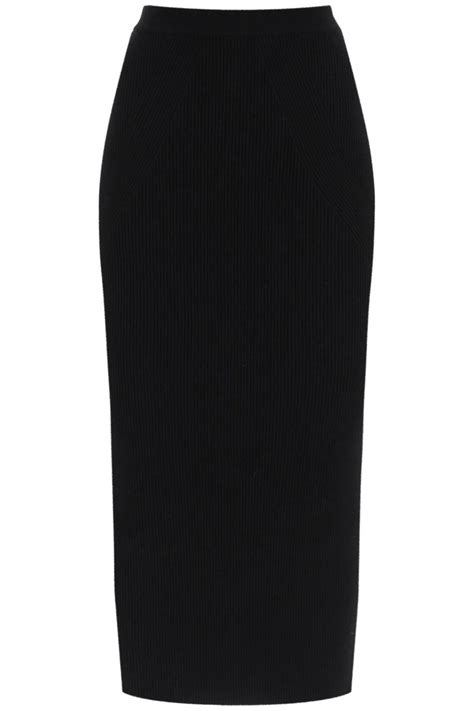 Ribbed Knit Pencil Skirt Alexander Mcqueen Wanan Luxury