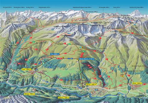 Panoramakarte Scuol Karten Sommer Ferien