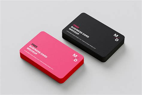 Free rounded business cards mockup - Mockups Design