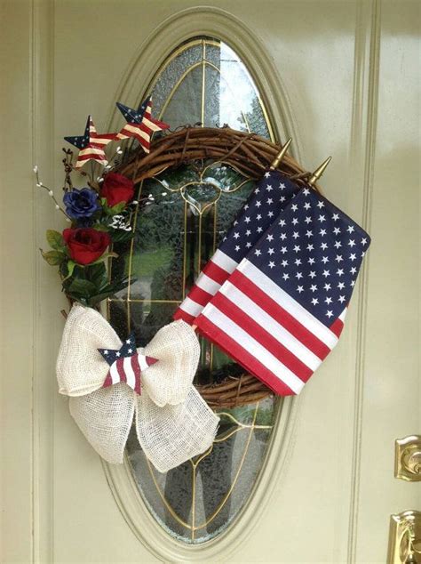 Patriotic Wreath Summer Deco Mesh Wreath Th Of July Wreath Memorial