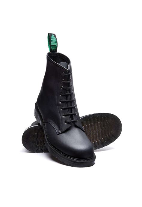 Solovair Black Greasy Eye Derby Boot Dark Ages